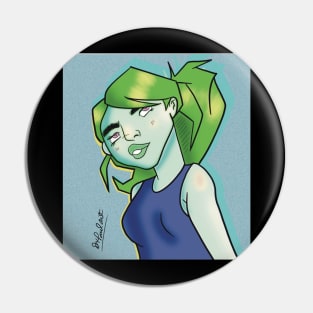 Glowing Green Anime Pin