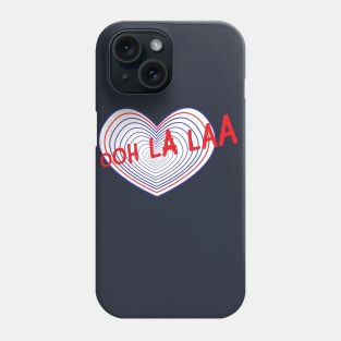 Cute french heart valentine's day t-shirt- ooh la laa - red white and blue - french flag for v-day - gift for him or her Phone Case