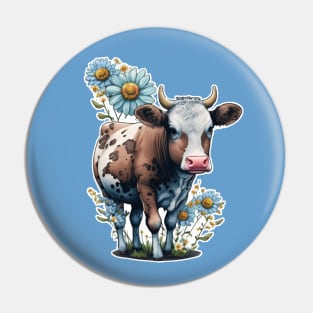 WaterColour Cow Pin