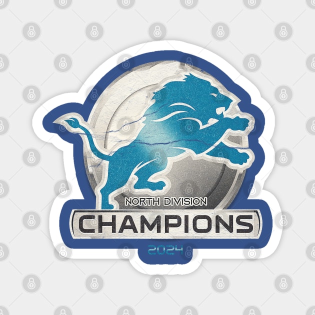 Nfc North Division Champions 2024 Detroit Magnet by Sanja Sinai Art