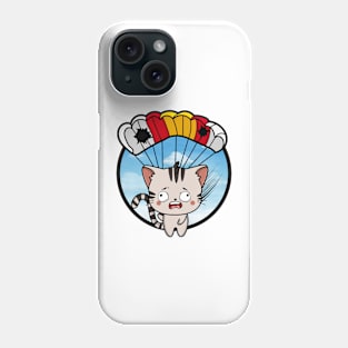 Silly tabby cat has a broken parachute Phone Case