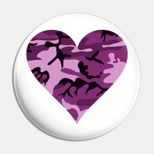 Camouflage Purple Heart Colorful pattern 2020 Pin