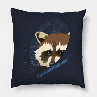 Raccoon watching you Pillow
