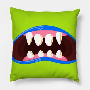 funny monster mouth mask Pillow