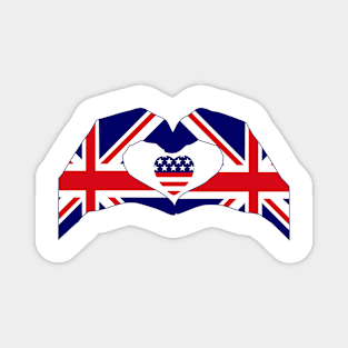 We Heart UK & USA Patriot Flag Series Magnet