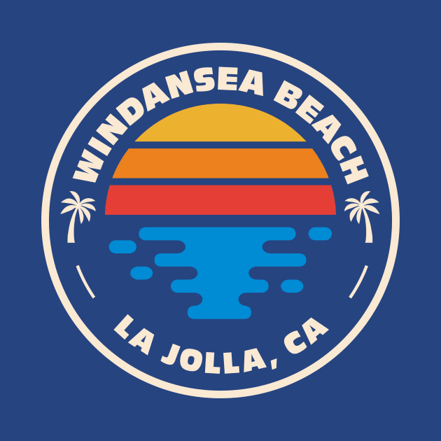 Retro Windansea Beach La Jolla California Vintage Beach Surf Emblem by Now Boarding