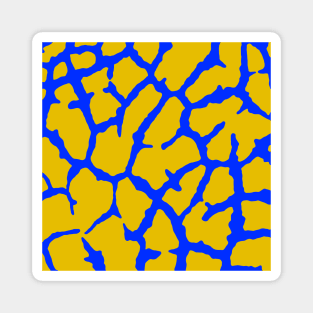 Giraffe Print Yellow Blue Magnet