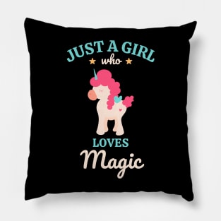 Cute Unicorn Rainbow Lover gift Just a Girl who loves unicorn Pillow