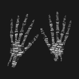 Skeleton Hands Halloween Word Art T-Shirt