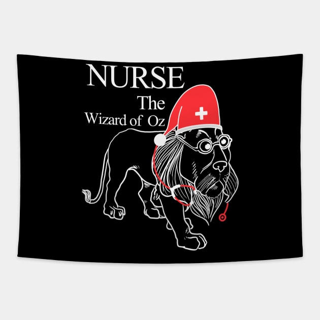 OZ King Lion Courage Merry Christmas Wizard of OZ Cowardly Lion Tapestry by Johner_Clerk_Design