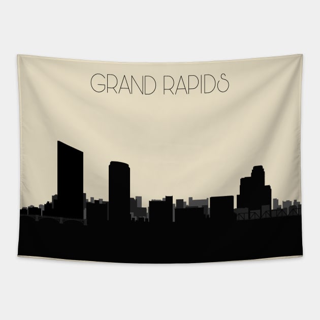 Grand Rapids Skyline Tapestry by inspirowl