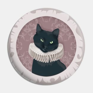 Renaissance Cat Portrait Pin