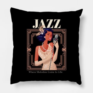 Jazz, Where Melodies Come to Life Pillow