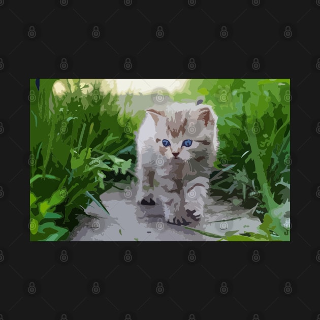 American Shorthair Kitten Digital Painting by gktb