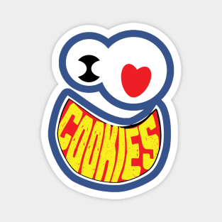 Minimalist I Love Cookies Creature Face Magnet