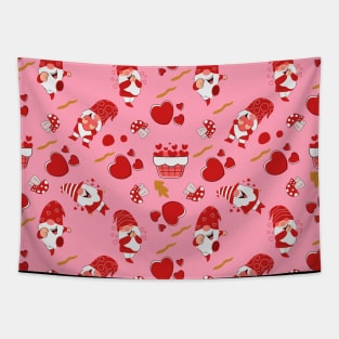 Valentines Day 2022 Gnomes Heart Pattern Tapestry