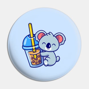 Cute koala hug boba milk tea Pin