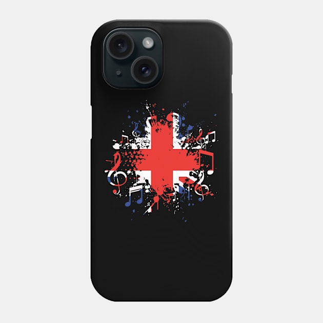 Great Britain Music Flag Phone Case by Teeladen