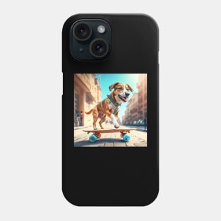 Dog on a Skateboard Phone Case