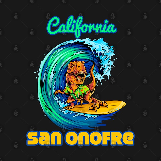 San Onofre California dinosaur surfing by LiquidLine