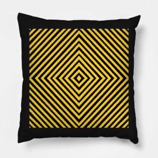 HIGHLY Visible Yellow and Black Line Kaleidoscope pattern (Seamless) 13 Pillow