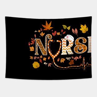 Retro Autumn Pumpkin Fall Nurse Life Thanksgiving Nursing Tapestry