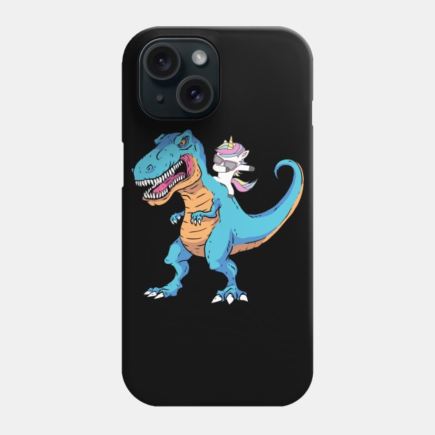 Dabbing Unicorn T rex Dinosaur Phone Case by LittleBoxOfLyrics