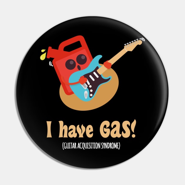 GAS Guitar Lover Acquisition Syndrome | Funny Guitarist Pin by Fluffy-Vectors