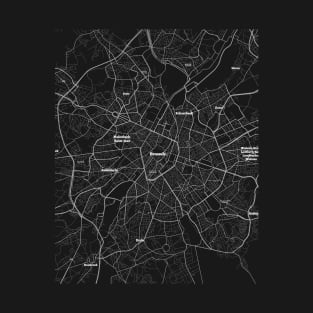 4K Brussels Belgium Map | HD Brussels Belgium Map | Black And White Map Of Brussels Belgium T-Shirt