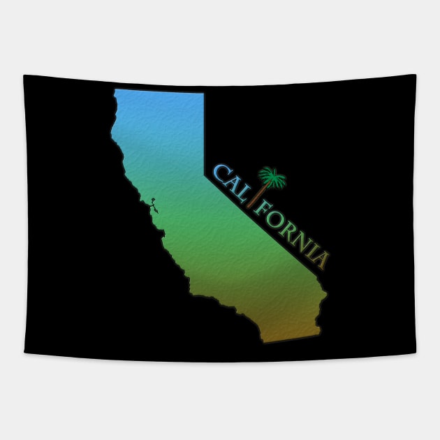 California State Outline Tapestry by gorff