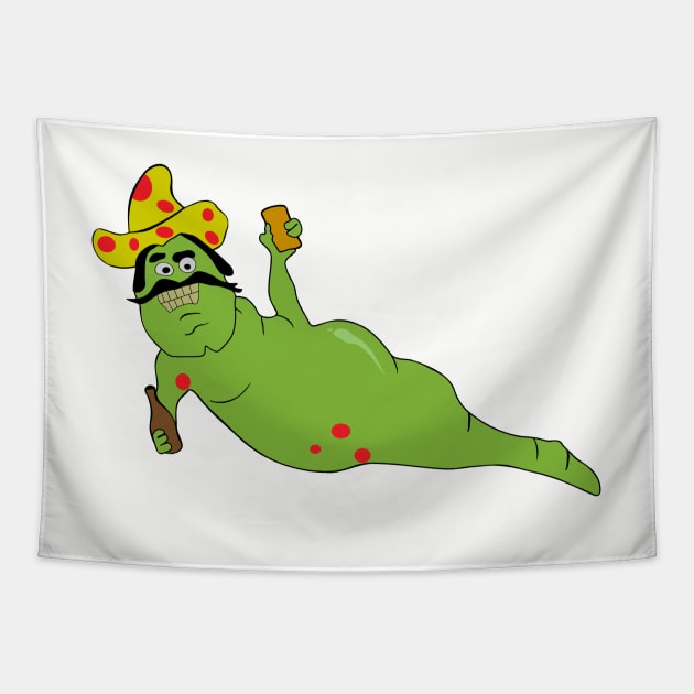 Solid Green Mexican Drinking Worm from Bridesmaids Tapestry by bwoody730