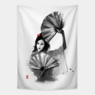 Geisha Fan Dance Tapestry