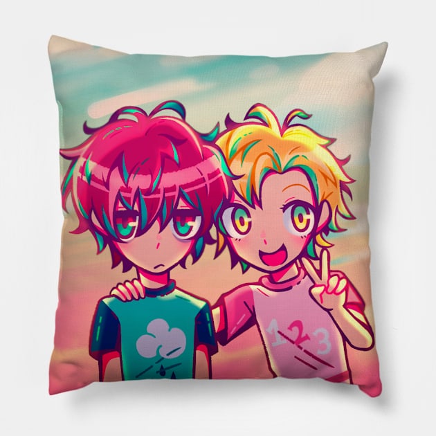 Doppo & Hifumi Pillow by OkiComa