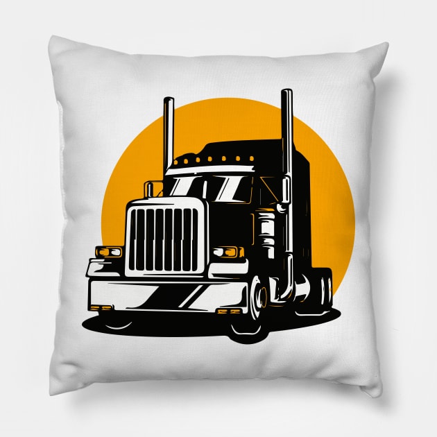 trucking life Pillow by gurvindersohi3