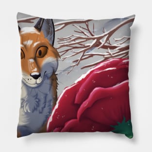 Fox and Rose Pillow