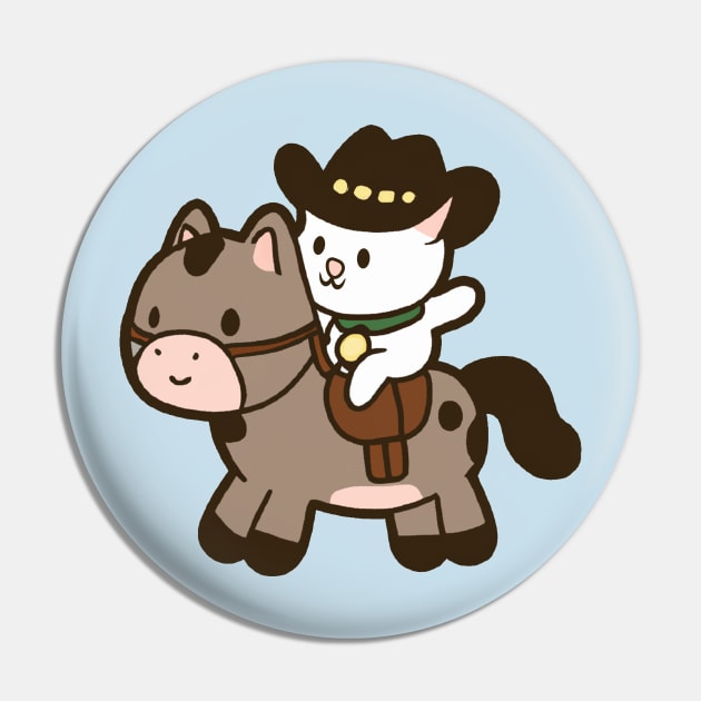 Cowboy Cat Riding Horse Pin by Daytone