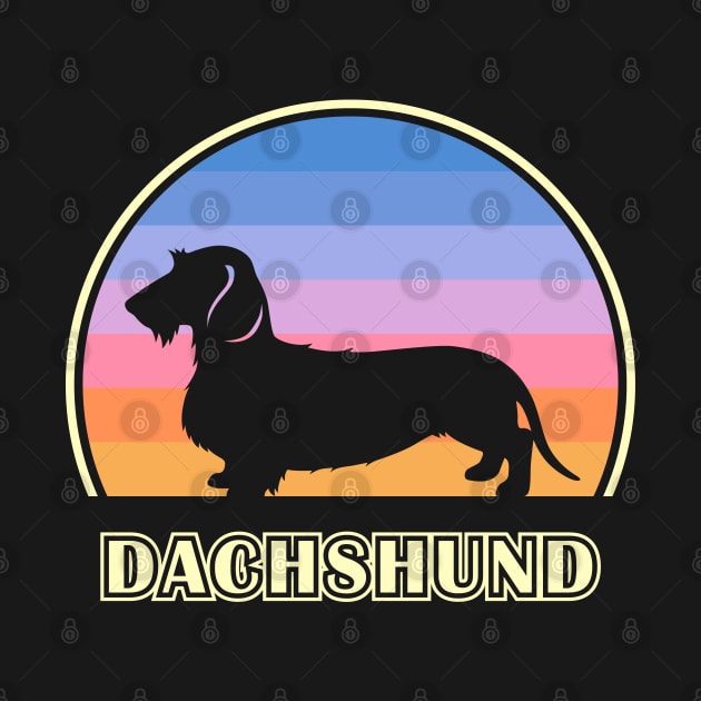 Wirehaired Dachshund Vintage Sunset Dog by millersye