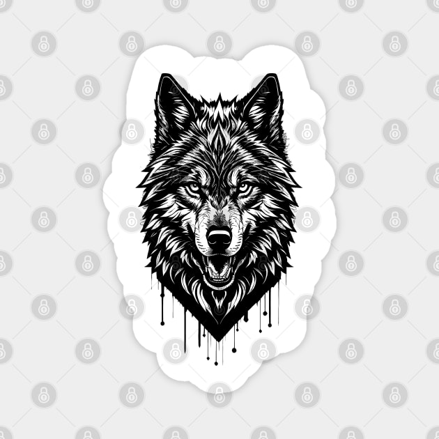 wolf ink art Magnet by DeathAnarchy