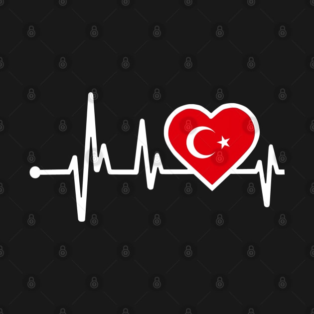 Turkey Heartbeat Flag by Dojaja