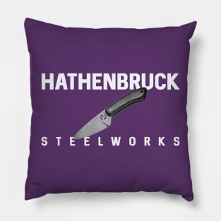 Hathenbruck Steelworks Lil' Feller Knife in White Text Pillow