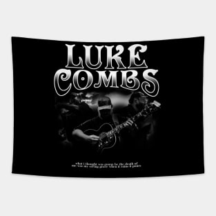 luke combs - black and white Tapestry