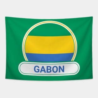 Gabon Country Badge - Gabon Flag Tapestry