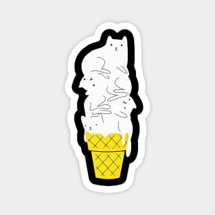 cats cat ice cream Magnet