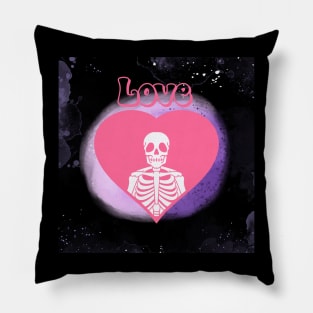 Love, Funny Pink Skeleton, Happy Valentine Gift Pillow