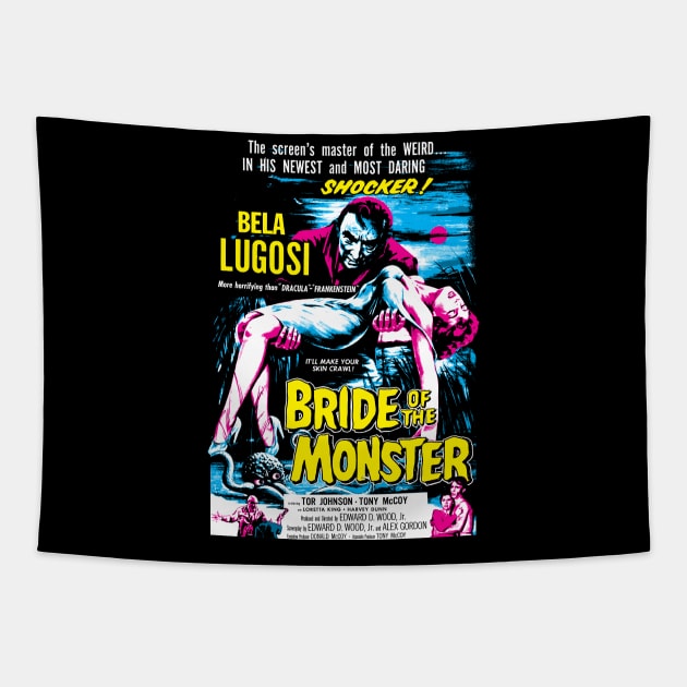 Bride Of The Monster poster Tapestry by MarbitMonster