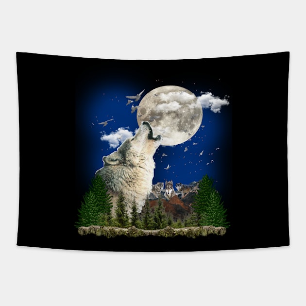 Howling Wolf Tapestry by petermurphy619