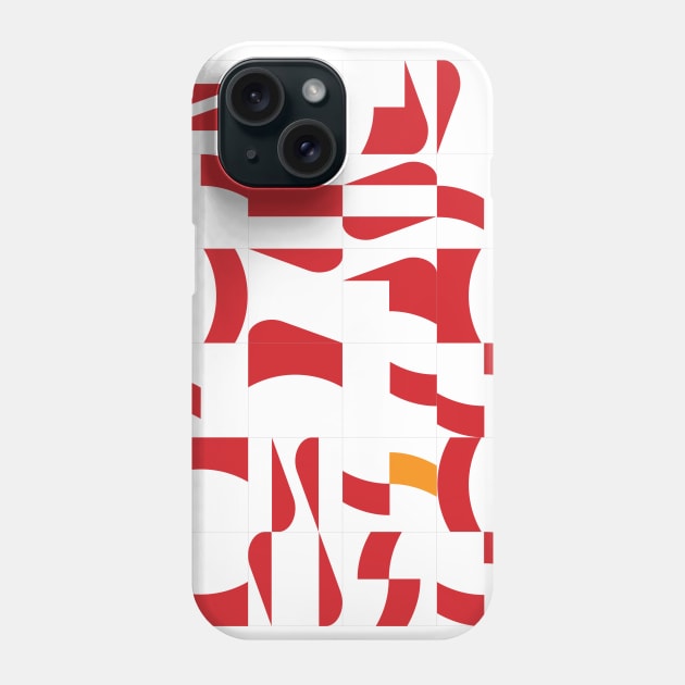 Red and Ochre Tiles Pattern Phone Case by Dez53