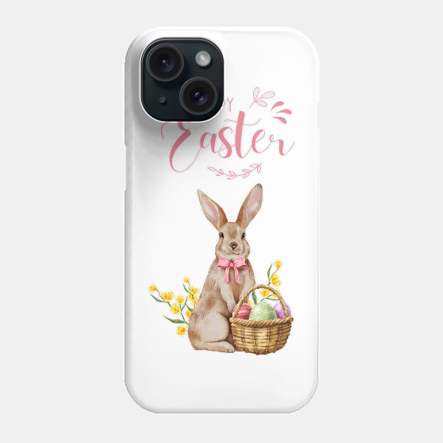 Happy easter with bunny Phone Case by Azujark 