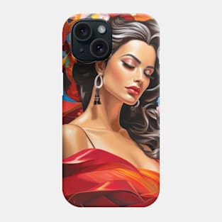 Beauty Woman Retro Abstract Colorful Painting Phone Case