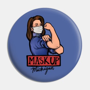 Mask Up Michigan Pin